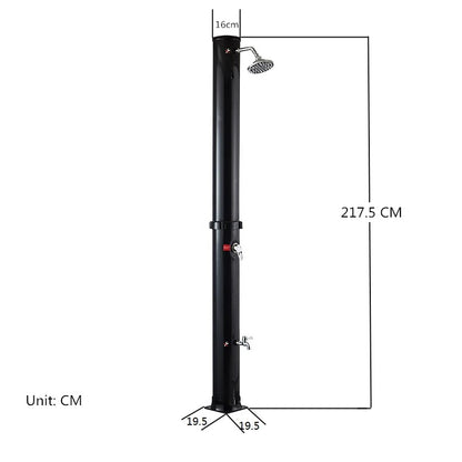 Juno Commercial Outdoor Swimming Pool Showers In Black Finish