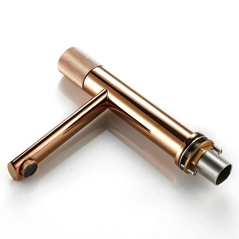 Juno Commercial Rose Gold Deck Mounted Single Handle Basin Faucet