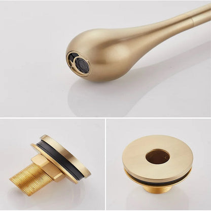 Juno Commercial Gold Finish Ceiling Mounted Single Handle Bathroom Faucet