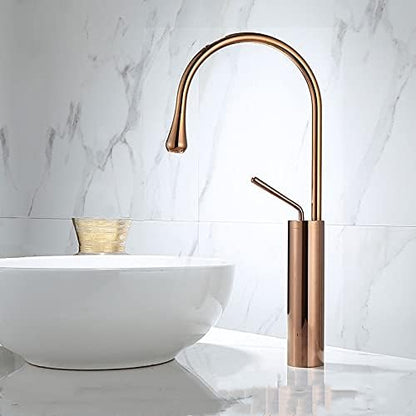 Juno Commercial Rose Gold Deck Mounted Single Handle Countertop Sink Faucet