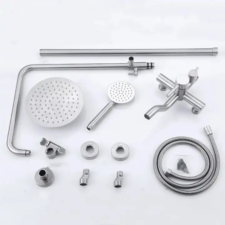 Juno Commercial Stainless Steel Wall Mounted Exposed Shower Set