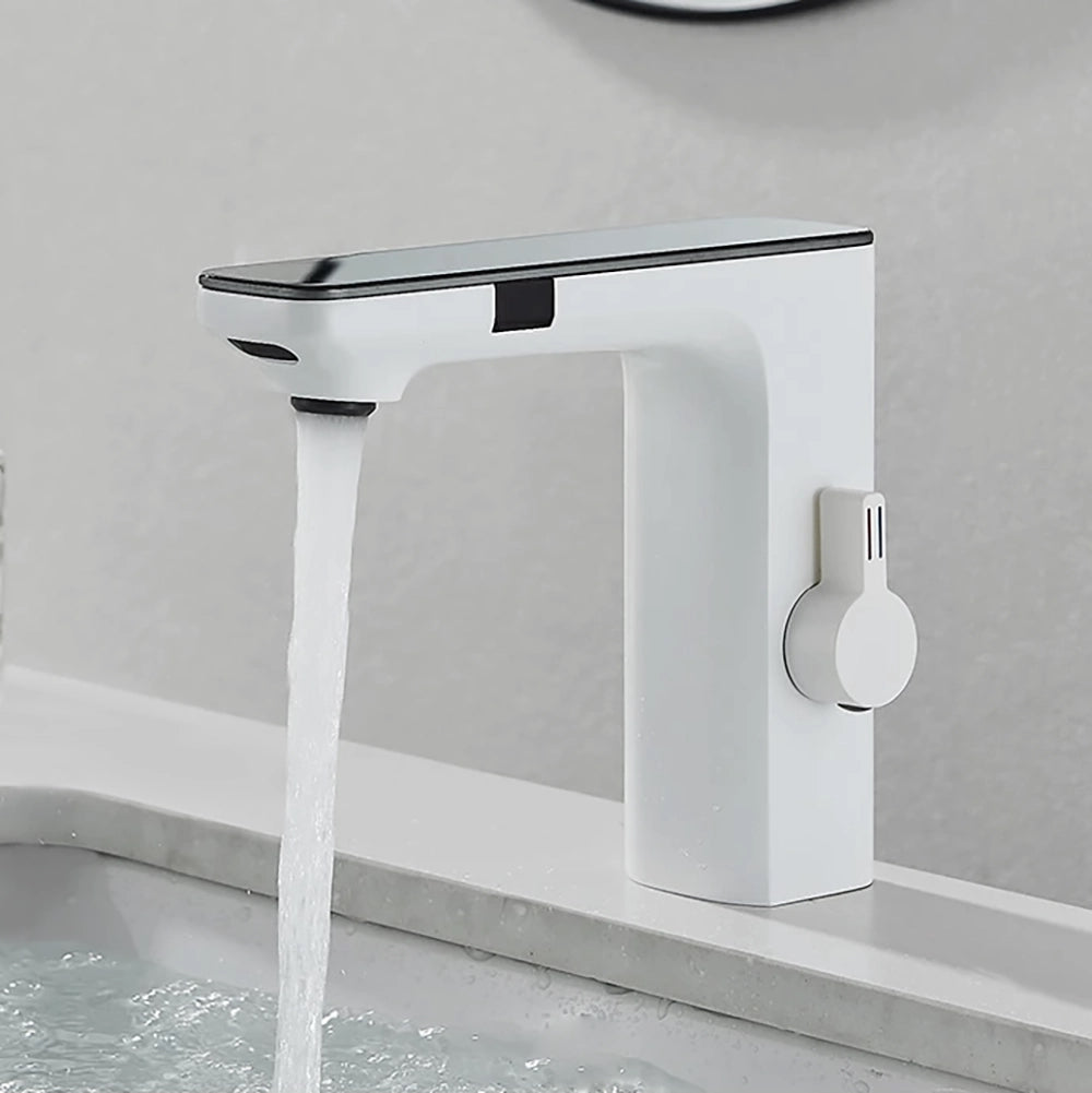 Juno Commercial Chrome Deck Mount Single Handle Touchless Bathroom Faucet