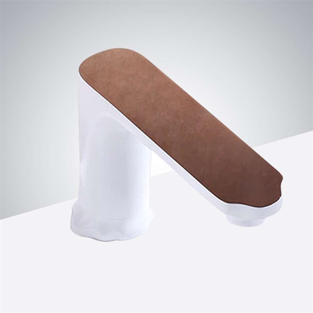 Juno Commercial White Finish Deck Mounted Touchless Bathroom Faucet