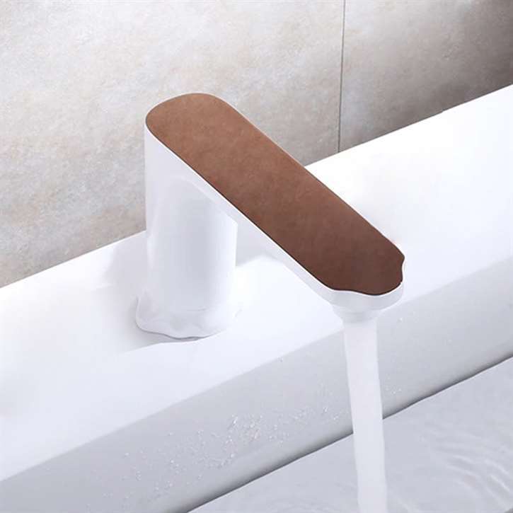 Juno Commercial White Finish Deck Mounted Touchless Bathroom Faucet