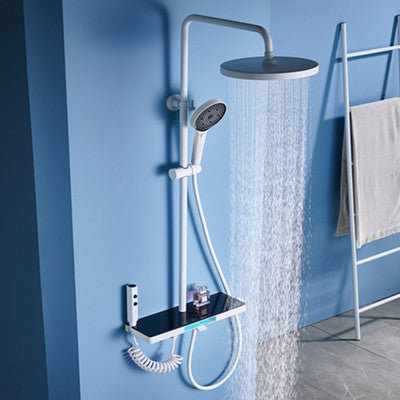 Juno commercial White Finish Four Handle Digital Display Shower Set