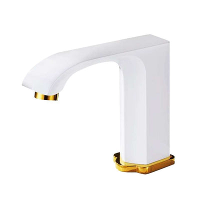 Juno Commercial White & Gold Finish Deck Mounted Touchless Bathroom Faucet