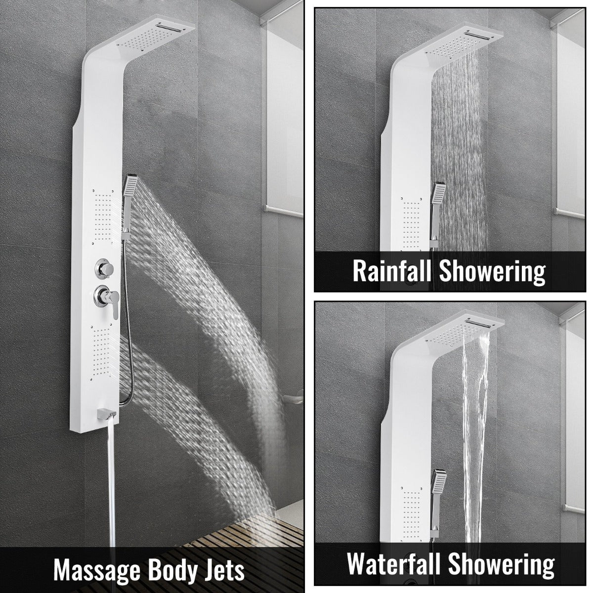 Juno Commercial Brushed Nickel Wall Mounted Bathroom Shower Panel