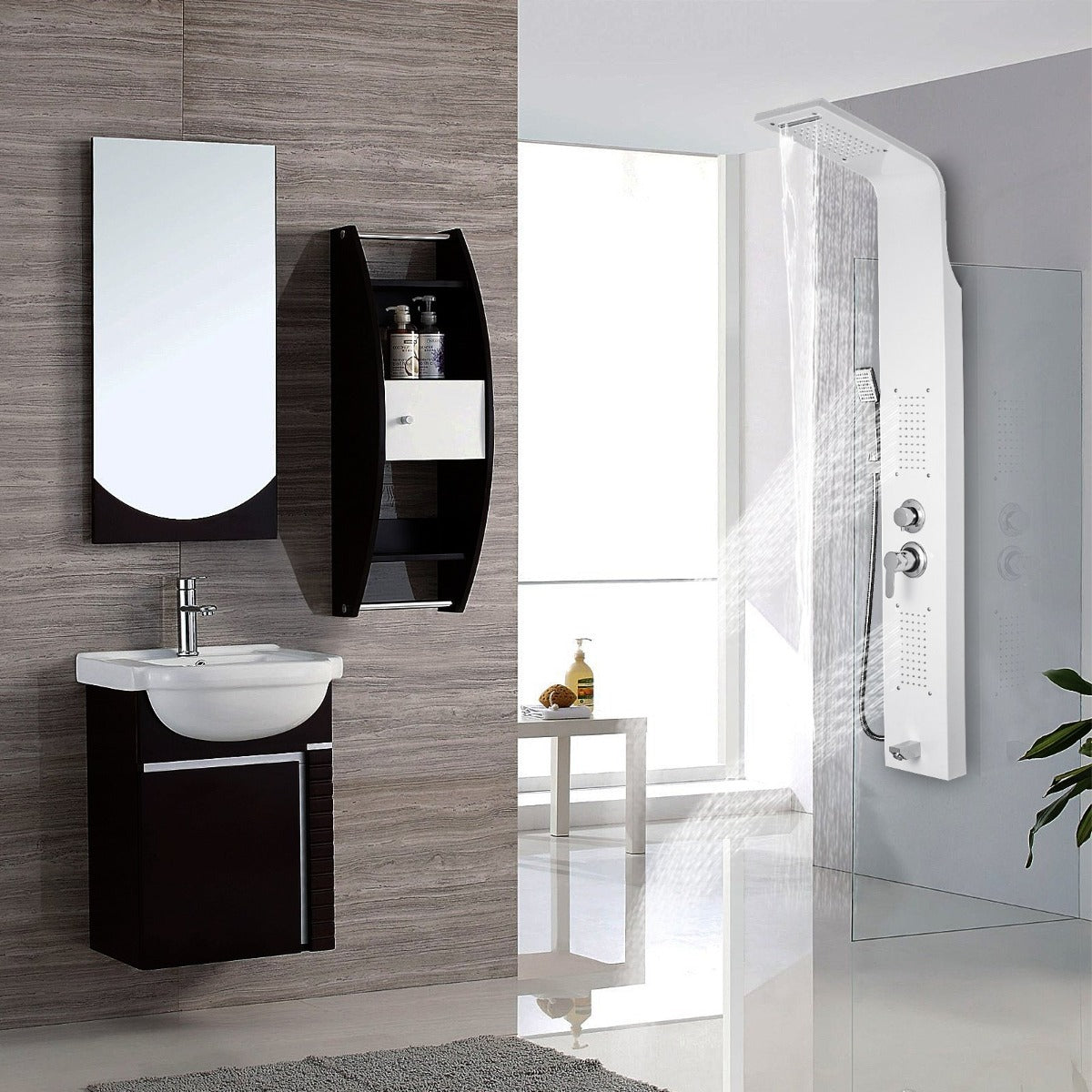 Juno Commercial Brushed Nickel Wall Mounted Bathroom Shower Panel