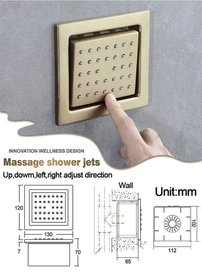 Juno Commercials 36X12 Inch Ceiling Mount Brushed Gold Thermostactic Remote Control Shower System