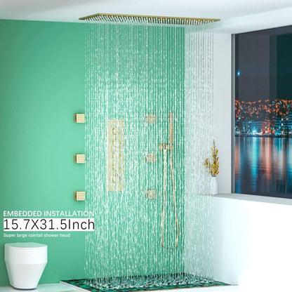 Juno Commercials Shower System Ceiling Mount 4 Way Thermostatic Mixer Valve