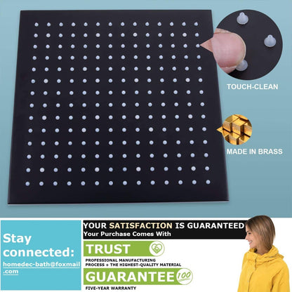 Juno Commercials Brushed Wall Mount 16 inch LED Commercial Shower System with 3 Mixer Handle