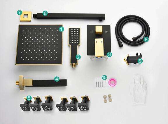 Juno Concealed Wall Mounted Single Handle Rainfall Shower Mixer Set