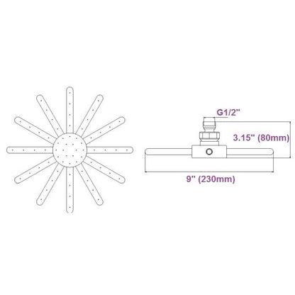 Juno Contemporary Series Rain Shower Head