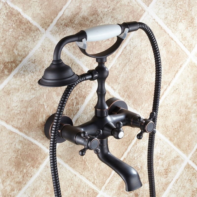 Juno Dark Oil Rubbed Bronze Wall Mount Claw Foot Tub Faucet