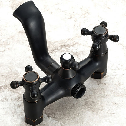 Juno Dark Oil Rubbed Bronze Wall Mount Claw Foot Tub Faucet