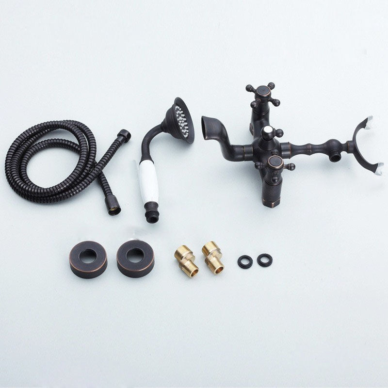 Juno Dark Oil Rubbed Bronze Wall Mount Claw Foot Tub Faucet