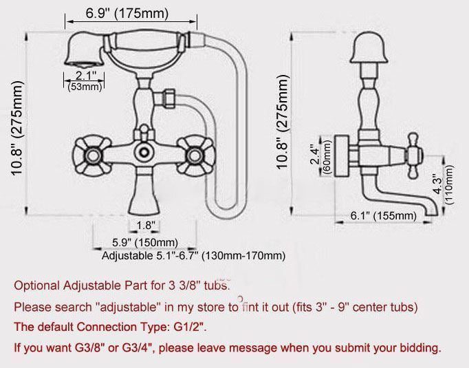 Juno Deck Mount Antique Brass Body Claw Foot Bathtub faucet with Hand Held Shower Head