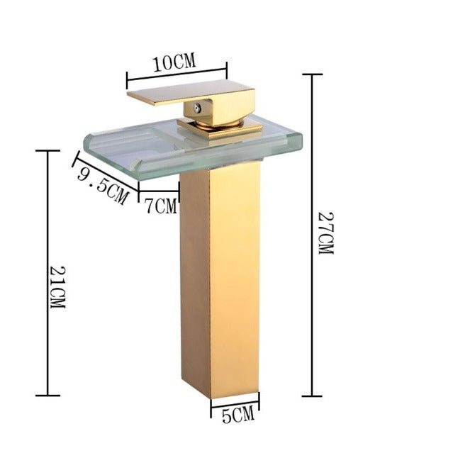 Juno Gold Finish & Black Finish Deck Mount Waterfall Bathroom Faucets