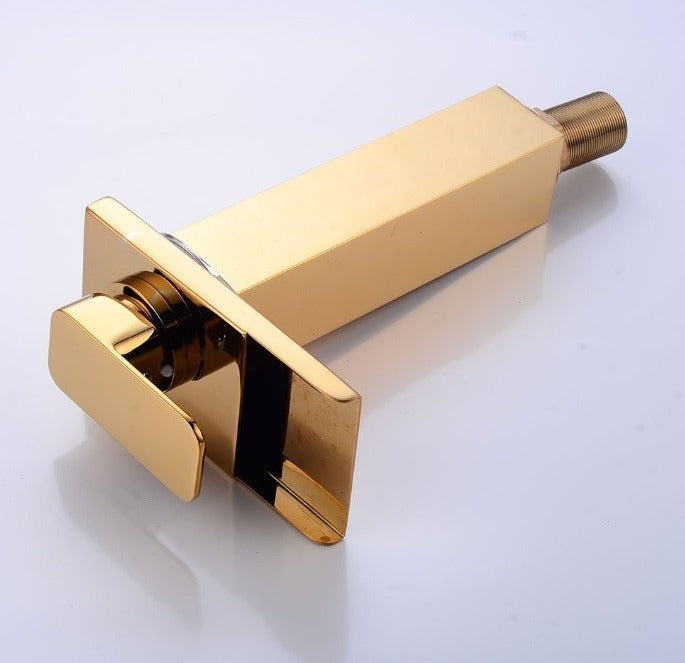 Juno Gold Finish & Black Finish Deck Mount Waterfall Bathroom Faucets