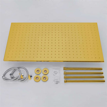 Juno Luxury Brushed 20x40 Large  LED Rain Shower Head