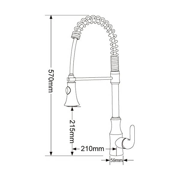 Juno Gold Deck Mounted Pull Out Kitchen Faucet