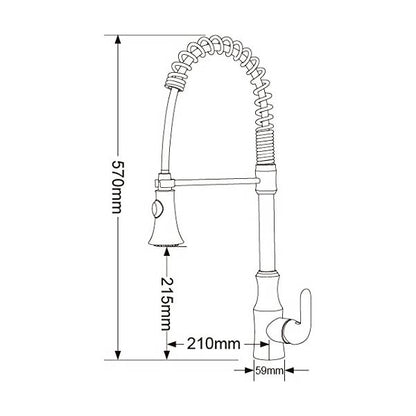 Juno Gold Deck Mounted Pull Out Kitchen Faucet