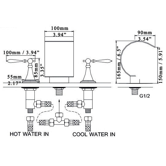 Juno Gold Finish Bathroom Basin Sink Faucet