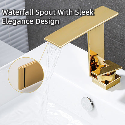 Juno New Multi Color Deck Mount Bathroom Faucet Waterfall Single Handle Sink Faucet