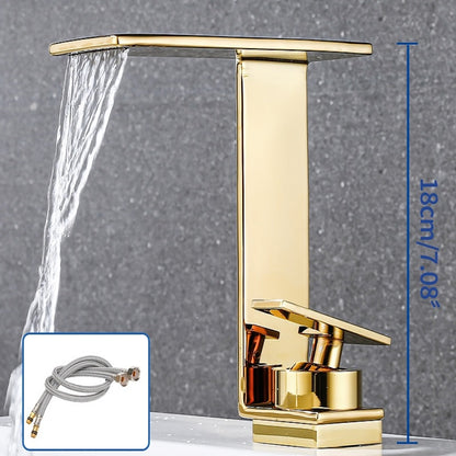 Juno New Multi Color Deck Mount Bathroom Faucet Waterfall Single Handle Sink Faucet