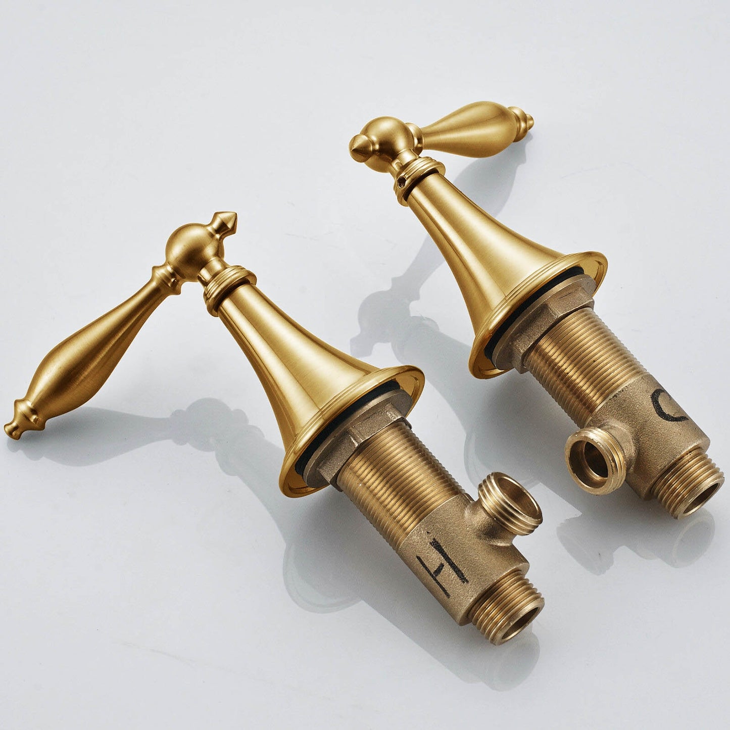 Juno Gold Finish Dual Handle Bathroom Vessel Sink Faucet Mixer Tap