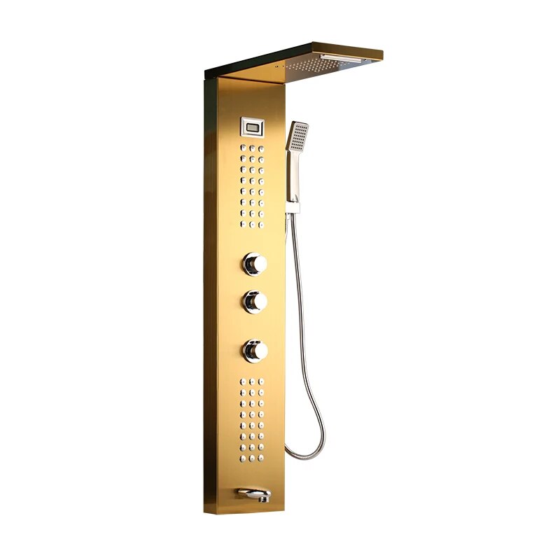 Juno Golden Brass Stainless Steel Contemporary Bath Shower Faucets