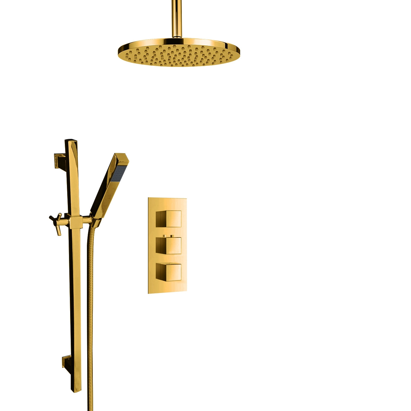 Juno Gold Plated Round Shower Head