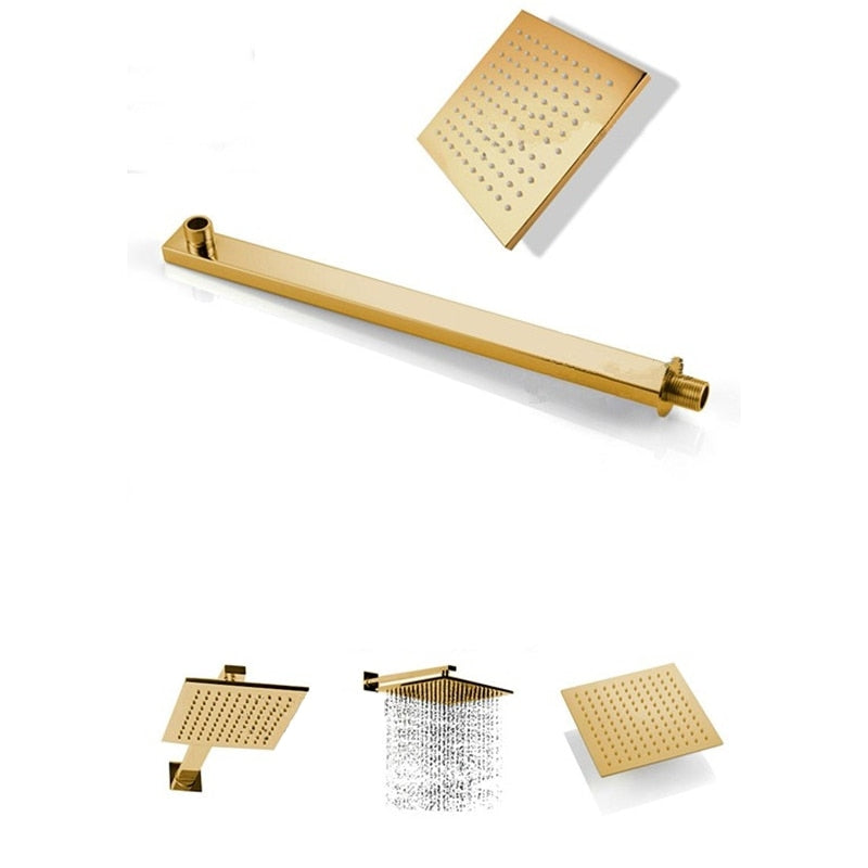 Juno Gold Shower Head Set with Handheld Shower