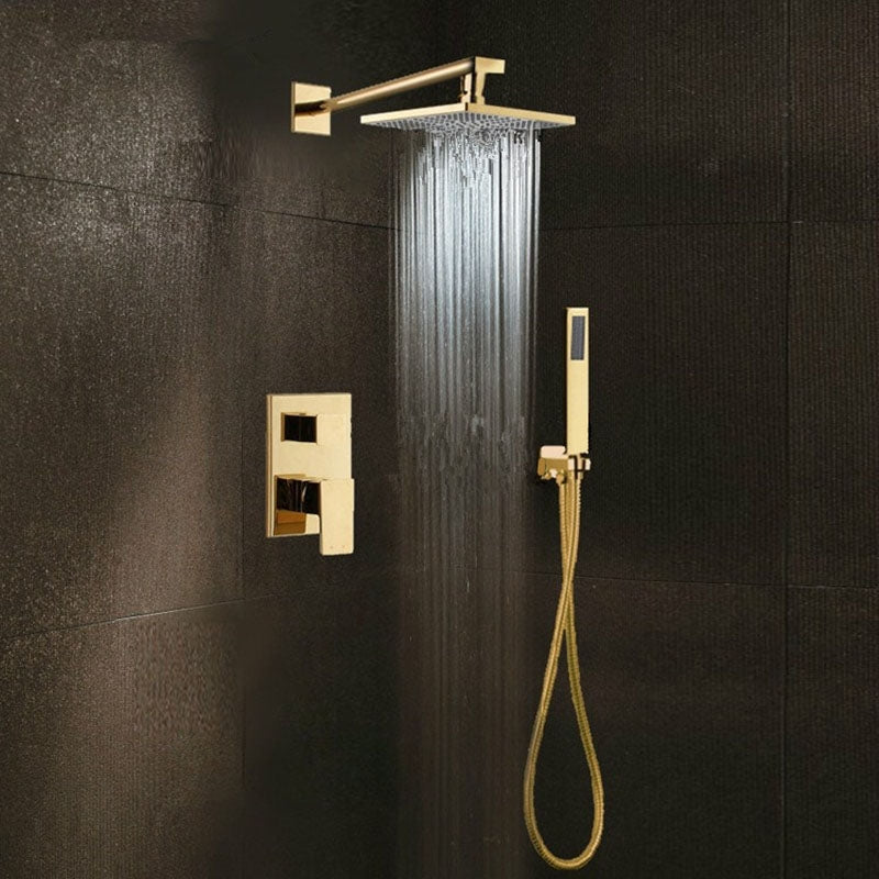 Juno Gold Shower Head Set with Handheld Shower