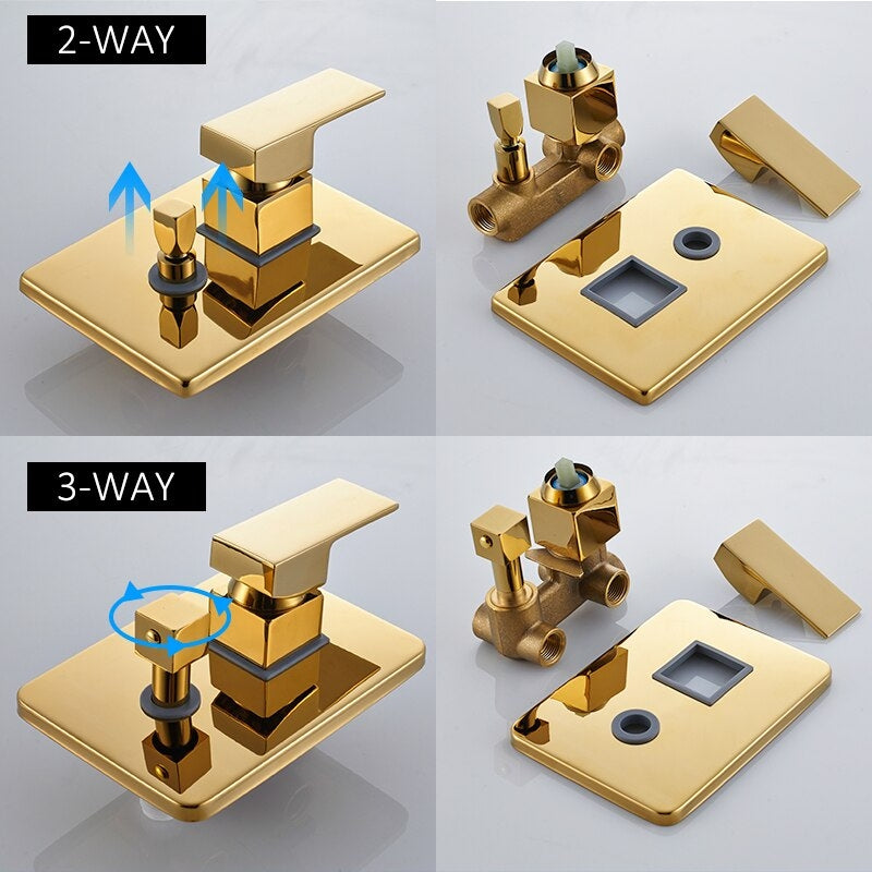 Juno Gold Shower Head Set with Handheld Shower