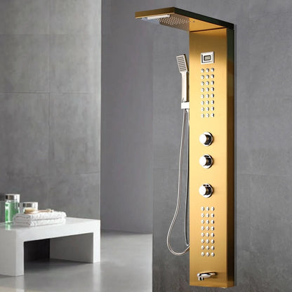 Juno Golden Brass Stainless Steel Contemporary Bath Shower Faucets