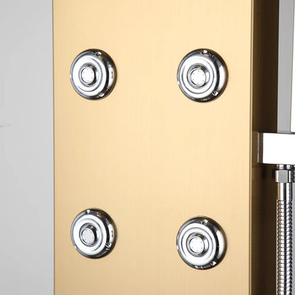 Juno Gold Rain Shower Panel with Handheld Shower