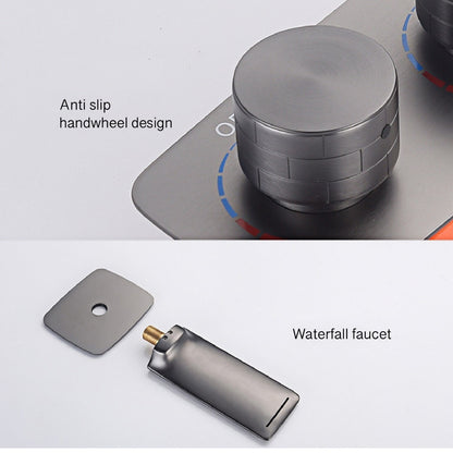 Juno Black Wall Mount Bathtub Shower Faucet Set