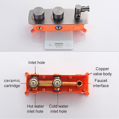 Juno Black Wall Mount Bathtub Shower Faucet Set