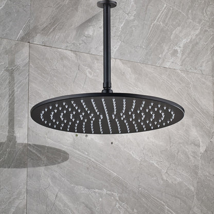 Juno Hydro Power 16" Stainless Steel Round Matte Black LED Rainfall Shower Head