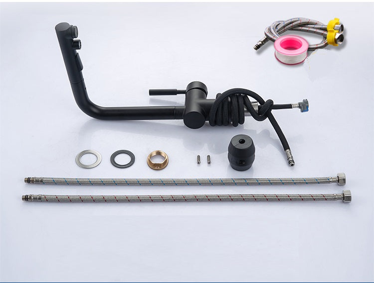 Juno Kitchen Black Sink Mixer Tap Faucet Single Lever Deck Mount