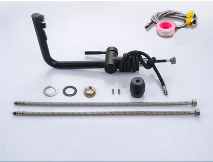 Juno Kitchen Black Sink Mixer Tap Faucet Single Lever Deck Mount