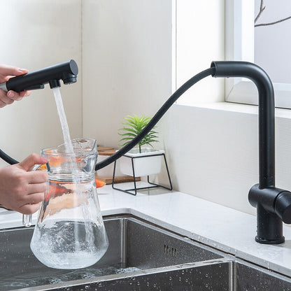 Juno Kitchen Black Sink Mixer Tap Faucet Single Lever Deck Mount