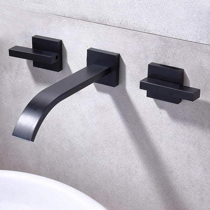 Juno Multi Color Wall Mount Bathroom Faucet Dual Handle Hot and Cold