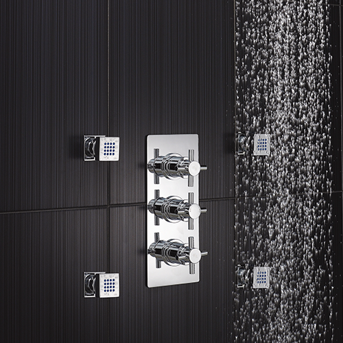 Juno Le Havre 3 Outlet Concealed Thermostatic Triple Shower Faucet Valve Diverter