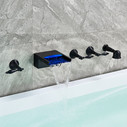 Juno LED Bathtub Faucet Chrome And Black Bronze Finish