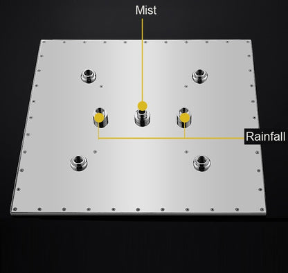 Juno Square Stainless Steel LED Shower With Spray Mist Shower Head