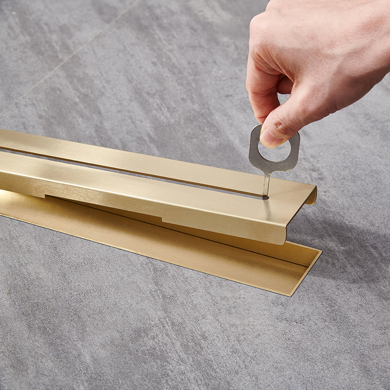 Juno LED Linear Shower Drain Flag Design Flange Body