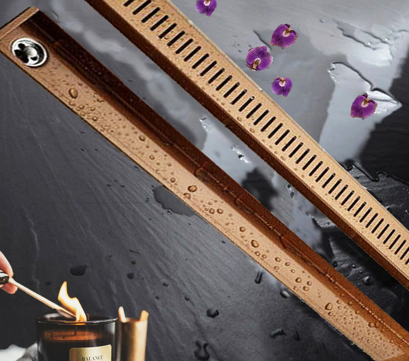 Juno Linear Stainless Steel Long Gold Shower Drain System