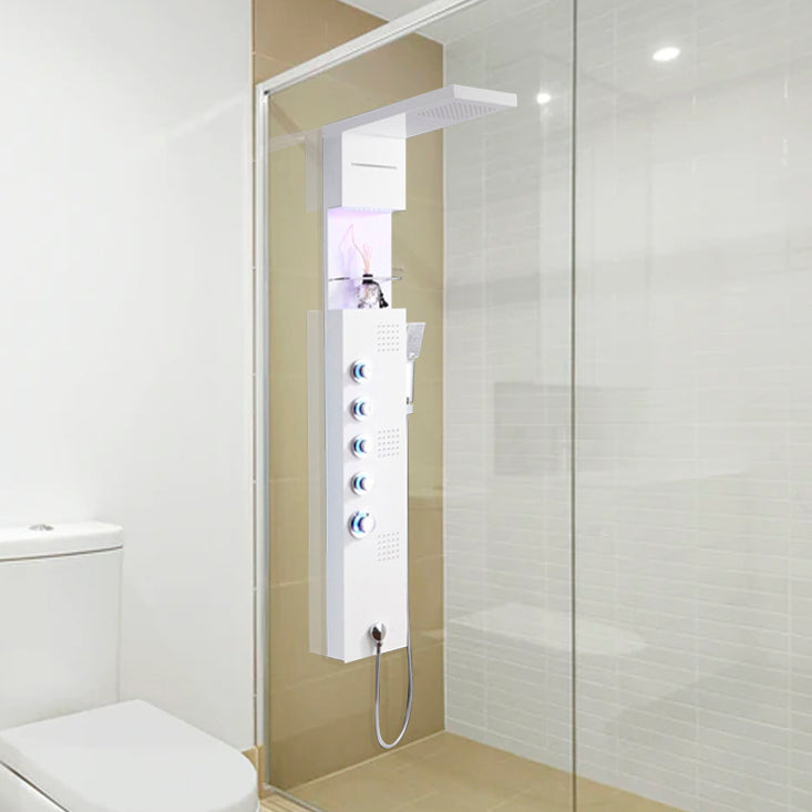 Juno Luxury Design Stainless Steel Brushed Nickle LED Massage Shower Panel